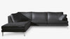 Schwarzes Ledersofa mit L-Form von Frank Sitzmobel Fsm, elegant und komfortabel.