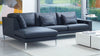 Dunkelblaues Ledersofa mit eleganter Linienführung von Frank Sitzmobel Fsm.