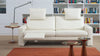 Weißes Ledersofa mit verstellbarer Kopfstütze von Frank Sitzmobel Fsm im eleganten Design.