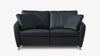 Schwarzes Ledersofa von Frank Sitzmobel Fsm, stilvoll, komfortabel, mit verstellbaren Kopfstützen.