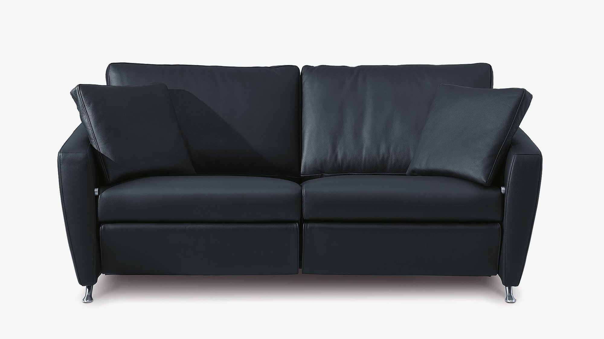 Schwarzes Ledersofa von Frank Sitzmobel Fsm, elegant und komfortabel mit stilvollem Design.
