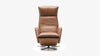 Brauner Ledersessel mit hoher Rückenlehne, drehbar, von Frank Sitzmöbel Fsm, ideal fürs Wohnzimmer.