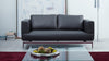 Schwarzes Ledersofa von Frank Sitzmöbel FSM, elegant und zeitloses Design für stilvolle Räume.