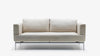 Beiges Ledersofa von Frank Sitzmöbel FSM mit elegantem Design und verchromten Beinen.