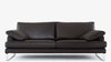 Schwarzes Ledersofa von Frank Sitzmöbel FSM mit verstellbaren Armlehnen und Chromfüßen.
