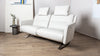 Weißes Ledersofa mit verstellbaren Kopfstützen von Frank Sitzmobel Fsm, elegantes Design.