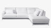 Weißes Ledersofa mit Chaiselongue von Frank Sitzmobel Fsm, elegant und komfortabel.